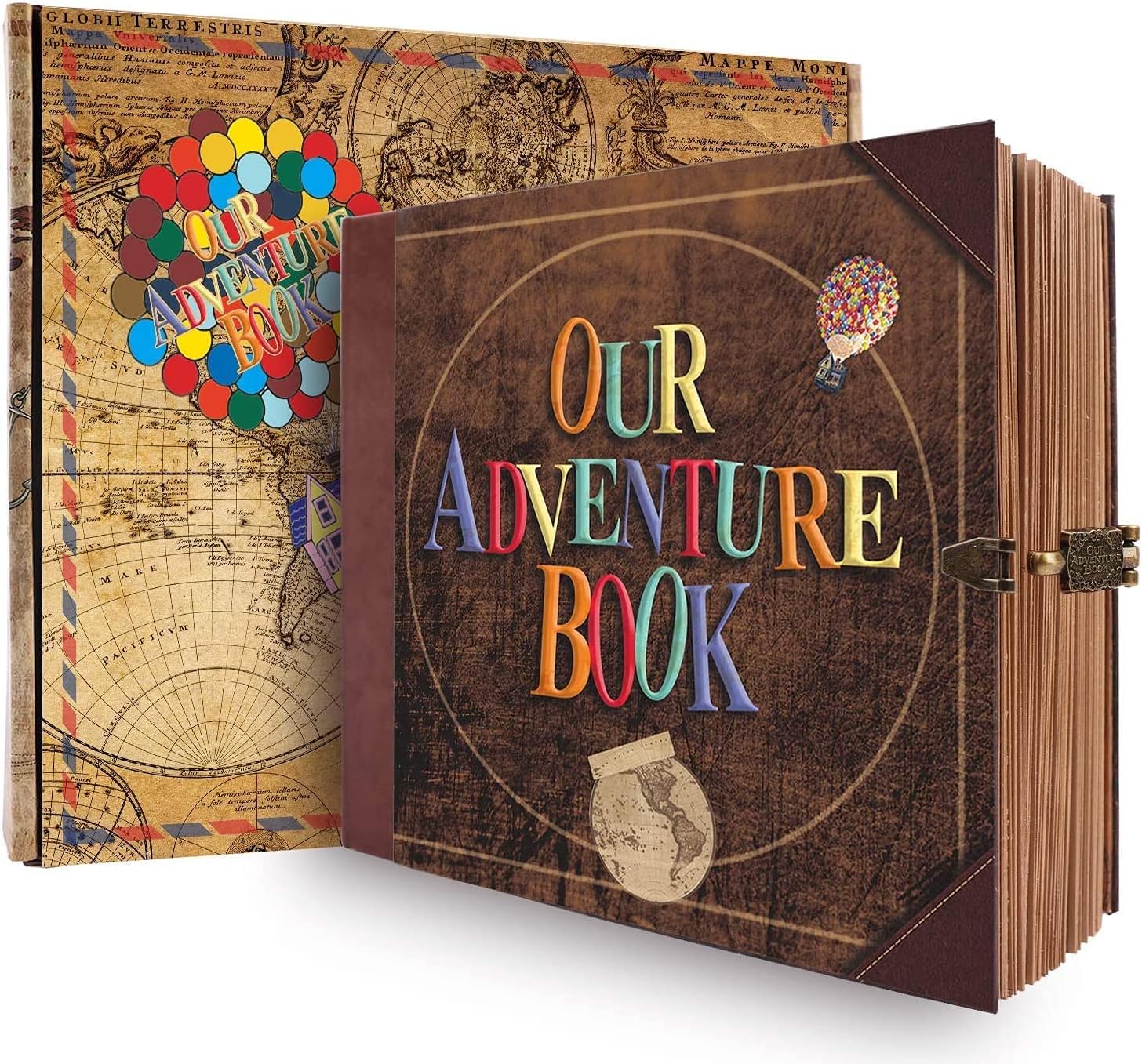 Scrapbook Photo Album,Our Adventure Book Scrapbook, 146 Pages Embossed Letter Cover Movie Up Travel Diary Journal Scrap Book